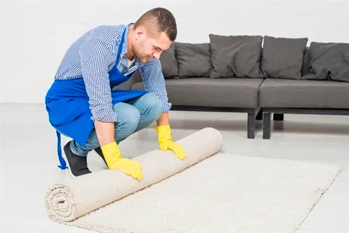 Man Cleaning His Home